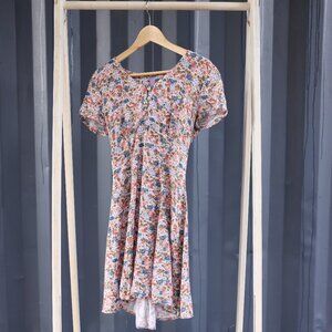 90s Y2K Floral Mini Babydoll Dress